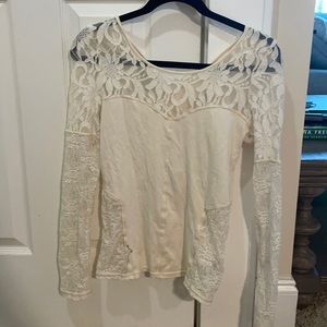Ivory long sleeve lace blouse